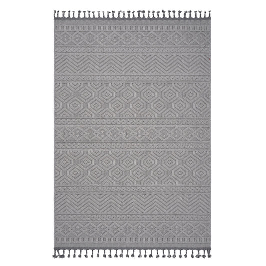 Guros - 8' X 10' Geometric Indoor / Outdoor Area Rug - White