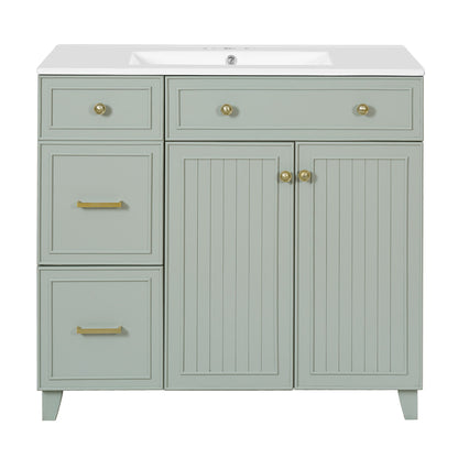 Bathroom Vanity With Sink, Soft Close Doors, Adjustable Shelves