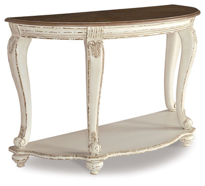 Realyn - Sofa Table - White / Brown