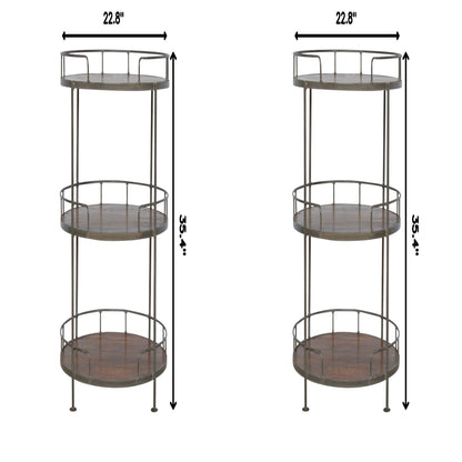 Round Butler Tray Table - Chestnut
