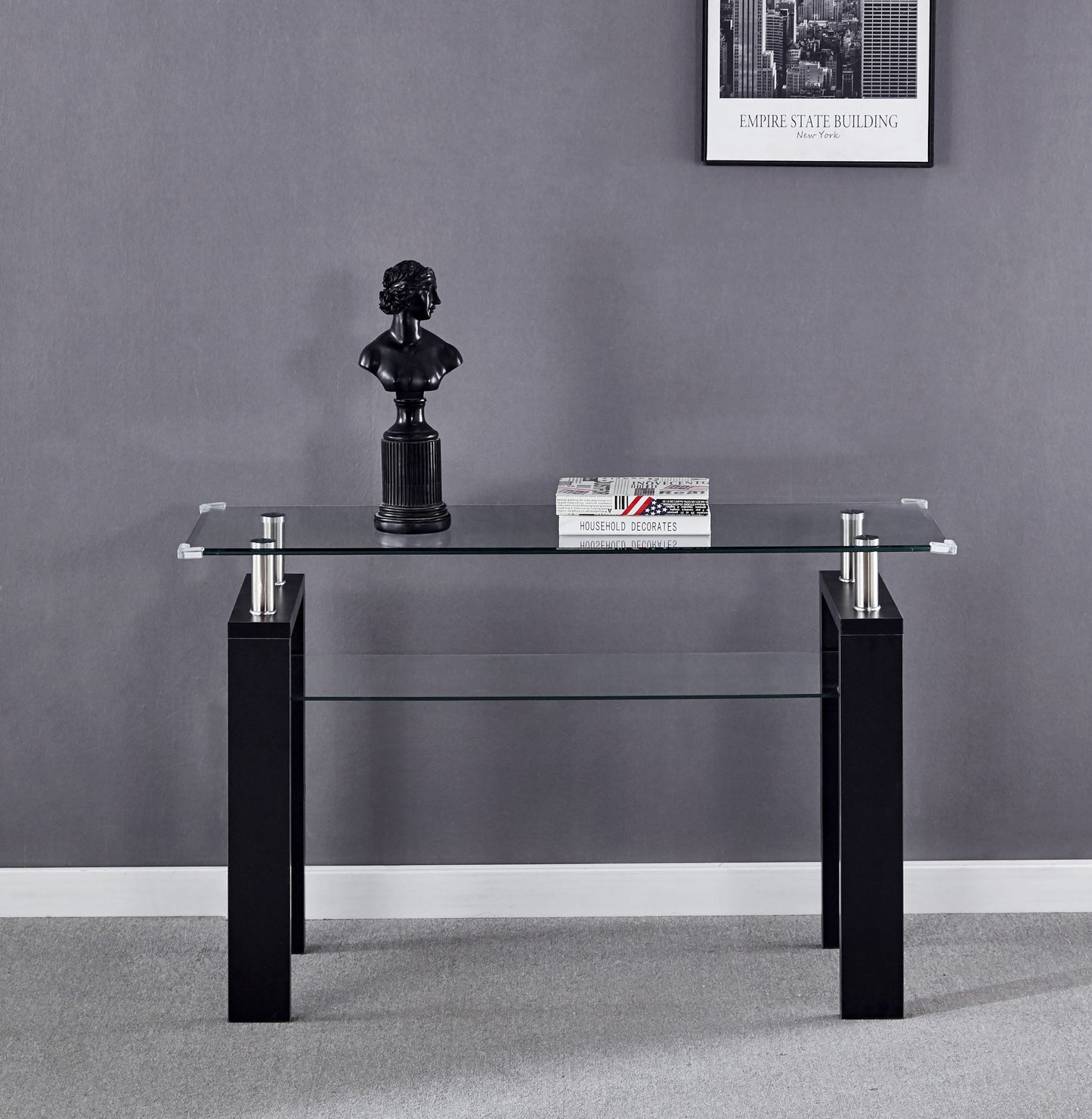 Clear Glass Top Side Table, Modern Design For Home