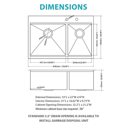 Topmount Drop In Kitchen Sink With Double Bowl Design