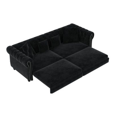 3 In 1 Pull Out Sofa Bed With Movable Ottoman