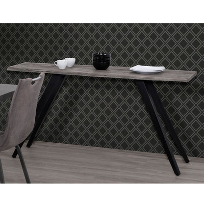 Acacia Wood And Metal Console Table, Live Edge, Angled Legs, Modern Living Room Furniture - Gray / Black