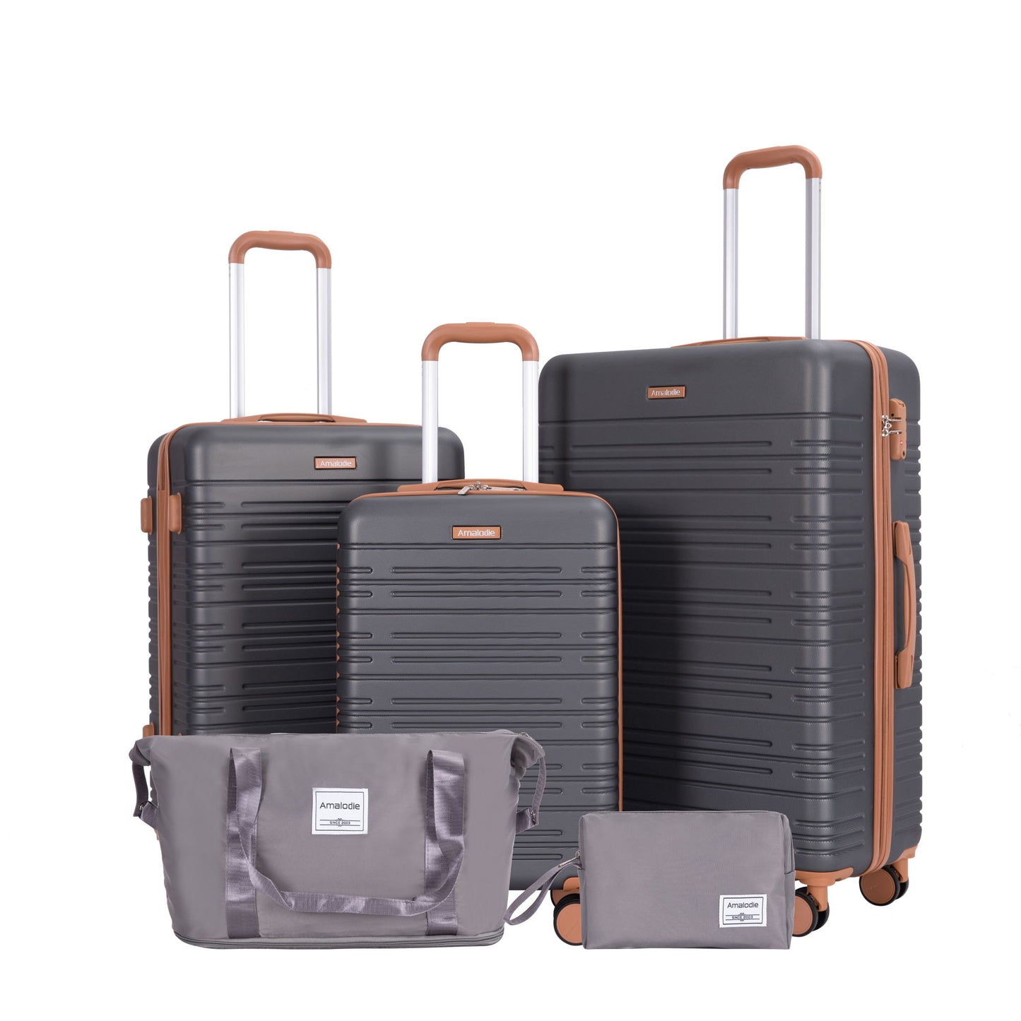 5 Piece Set Hard Case Spinner Wheels Luggage Sets With Tsa Lock