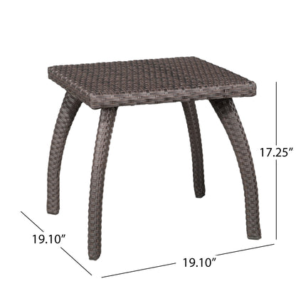 Luminant - Outdoor Side Table With Iron Frame - Brown