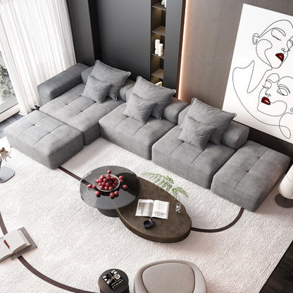 Modern Oversized Diy Combination Modular Sectional Sofa With Pillows