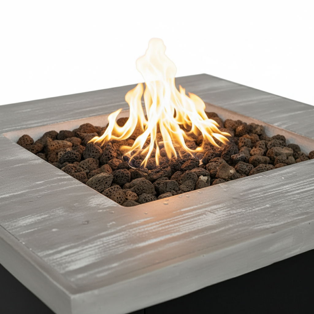 Reinforced - Propane Fire Pit Table - Black / Gray