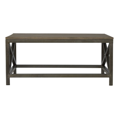 Cross Metal Coffee Table - Pewter