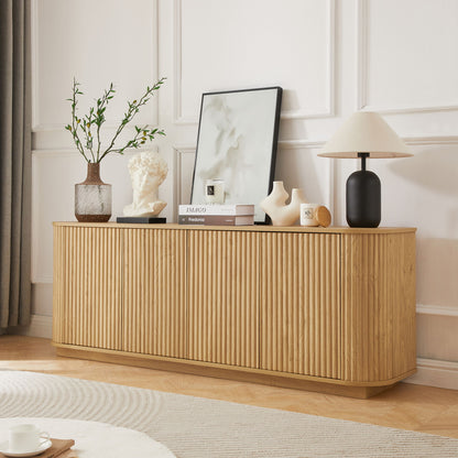 Contemporary Sideboard Storage Cabinet TV Stand With Wave Pattern