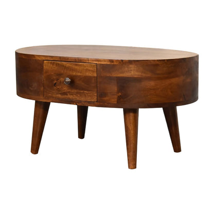 Mini Rounded Coffee Table - Chestnut